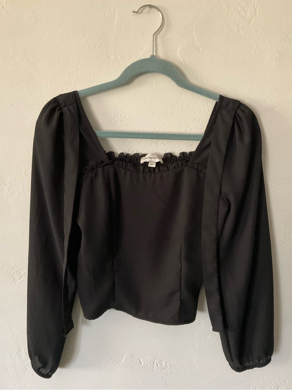 The Raconteur Black Square-Neck Long Sleeve Top SP